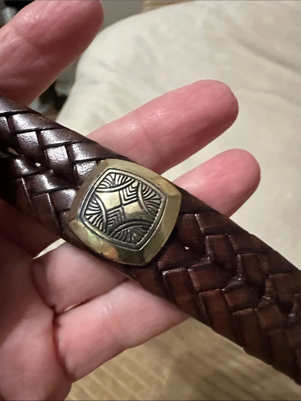Brighton Concho Braided Leather Western Belt Brown